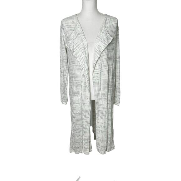 Anthropologie Sweaters - Anthropologie Saturday Sunday gray/white striped open duster sweater M